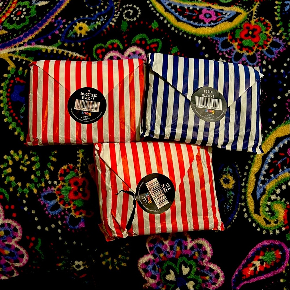 Snag Tights - Three Pairs of Black Tights - New in Package - Size E (14-16)